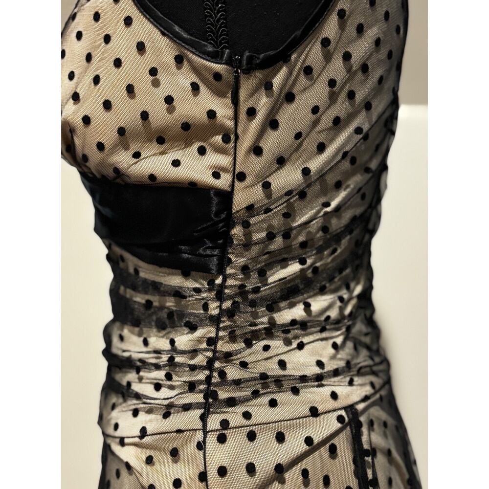 Vintage Dress sz S Black baby doll polka dot y2k Fairy overlay Whimsigoth witchy - Picture 12 of 15